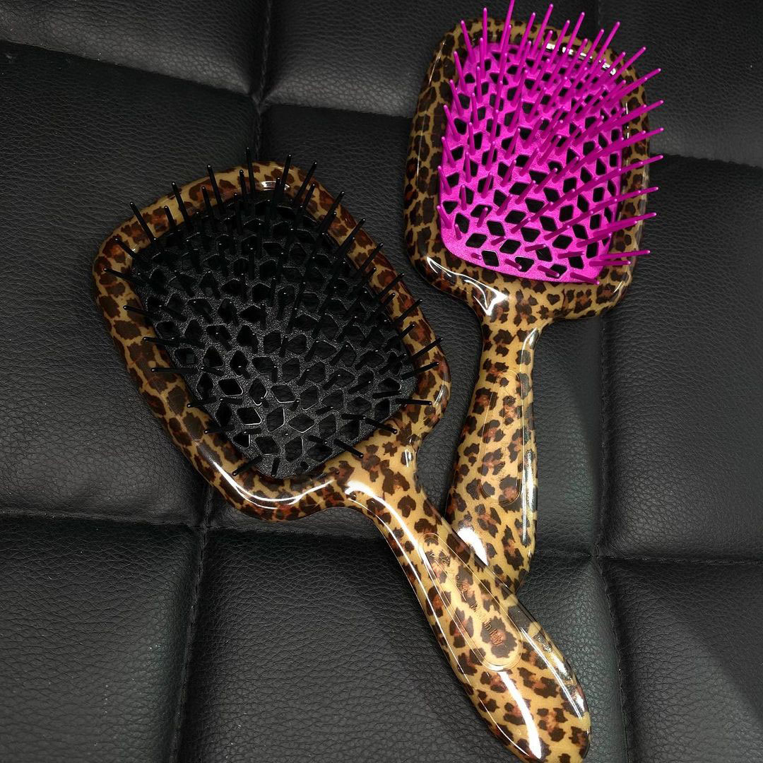 Janeke Superbrush Leopard & Black Hairbrush