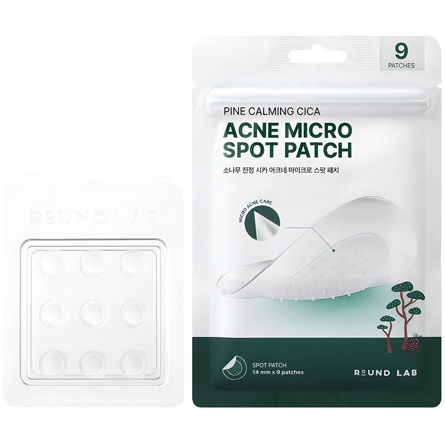 ROUND LAB Патчі з мікроголками для точкового лікування запалень Pine Calming Cica, 9 шт