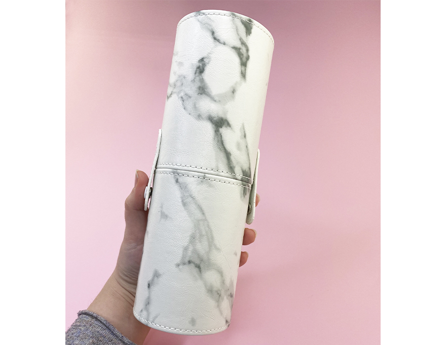 Brush storage tube white (marble), length 23 cm