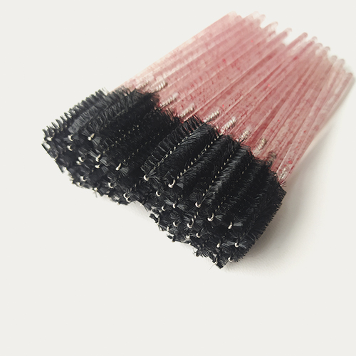 Hair brush, nylon, black on clear base with red glitter, (50 pcs/pack)