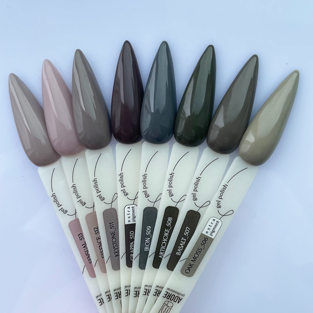 ADORE Professional Gel polish 508 "artichoke" (dark gray-olive, enamel), 8 ml