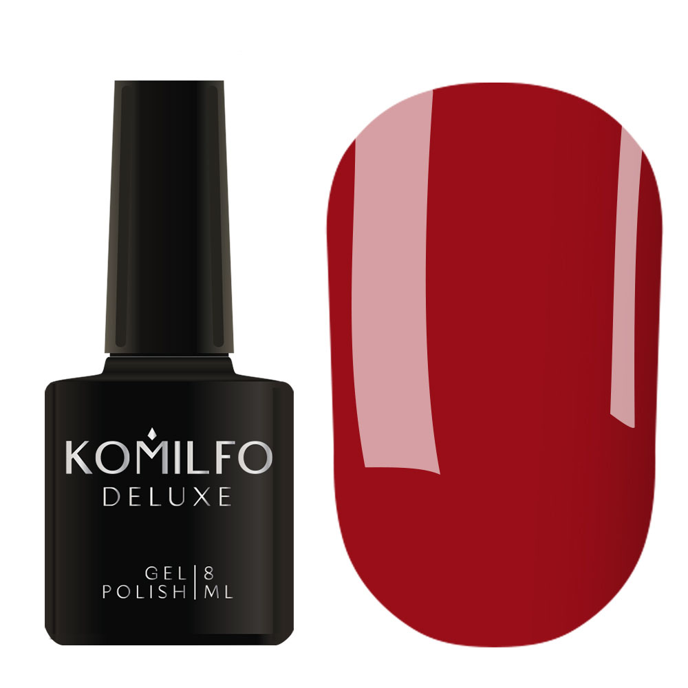 Гель-лак Komilfo Deluxe Series D087 (темно-червоний, емаль), 8 мл Гель-лак Komilfo Deluxe Series D087 (темно-червоний, емаль), 8 мл