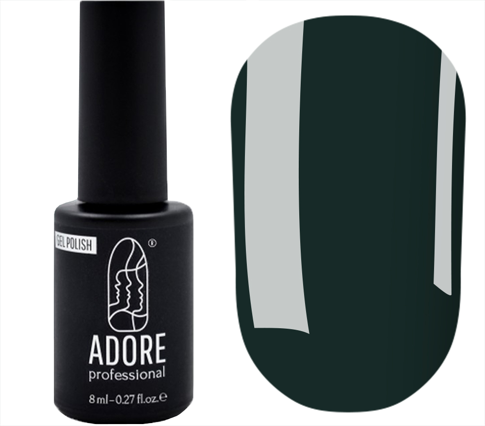 ADORE Professional Гель-лак 500 "green black" (темно-зелений, емаль), 8 мл
