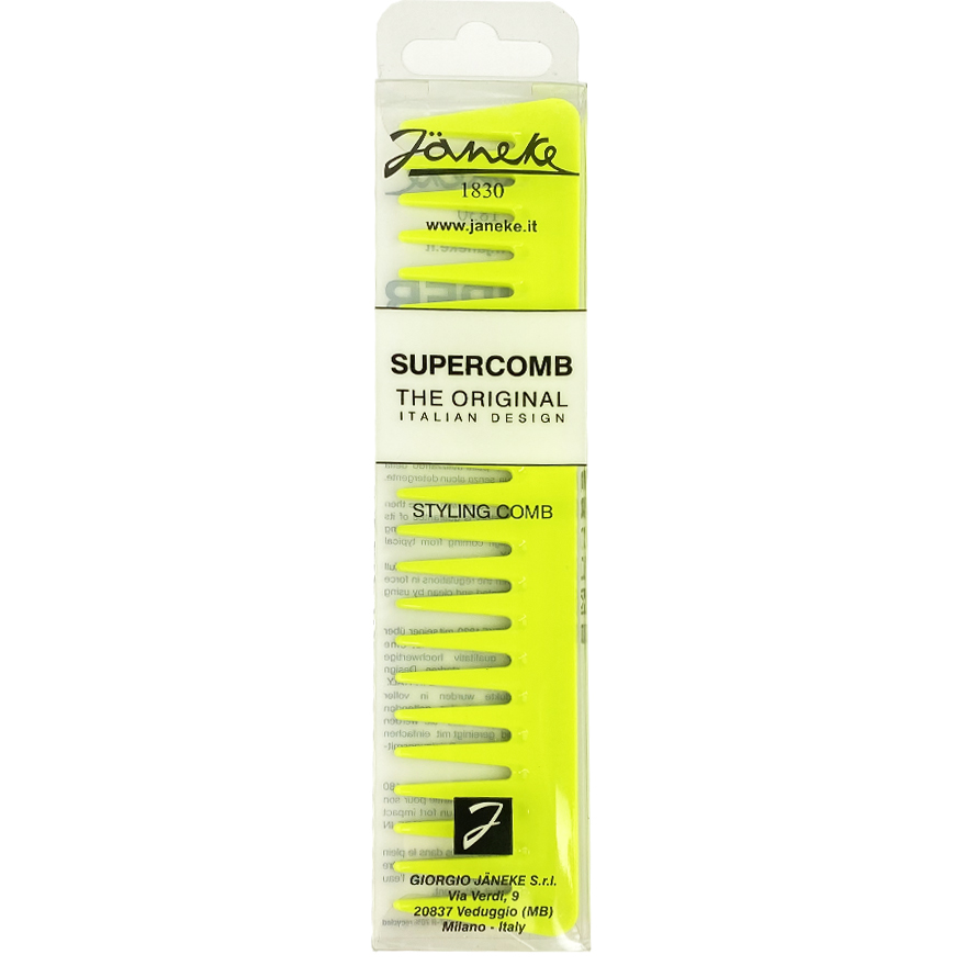 Janeke Supercomb Hair Comb Neon Yellow
