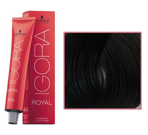 Professional hair dye IGORA Royal 1-0 black natural, 60 ml