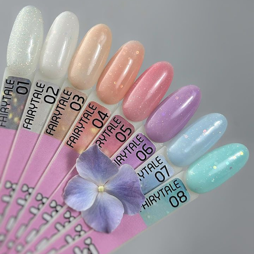 Toki Toki Gel nail polish Fairytale FT08 (turquoise with flakes and glitter), 5 ml