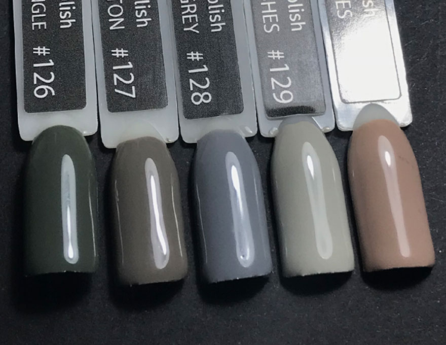 Гель-лак NUB 129 Milk Ashes (оливково-серый, эмаль), 8 мл
