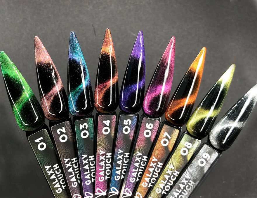 Гель-лак Couture Colour Galaxy Touch GT04 (розовый, эффект "Cat Eye"), 9 мл