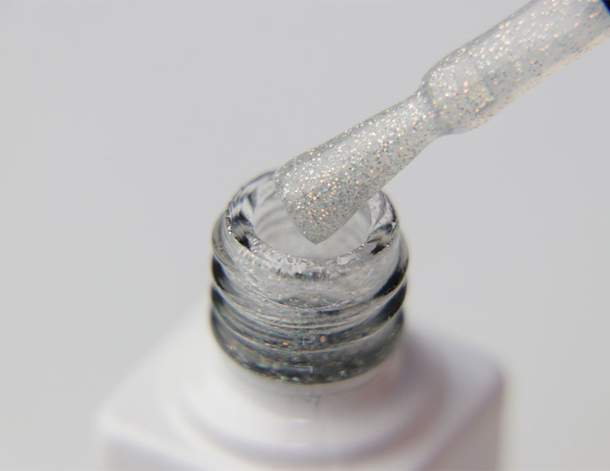 Molekula INSTA gel varnish No. I02 (transparent with glitter), 6 ml