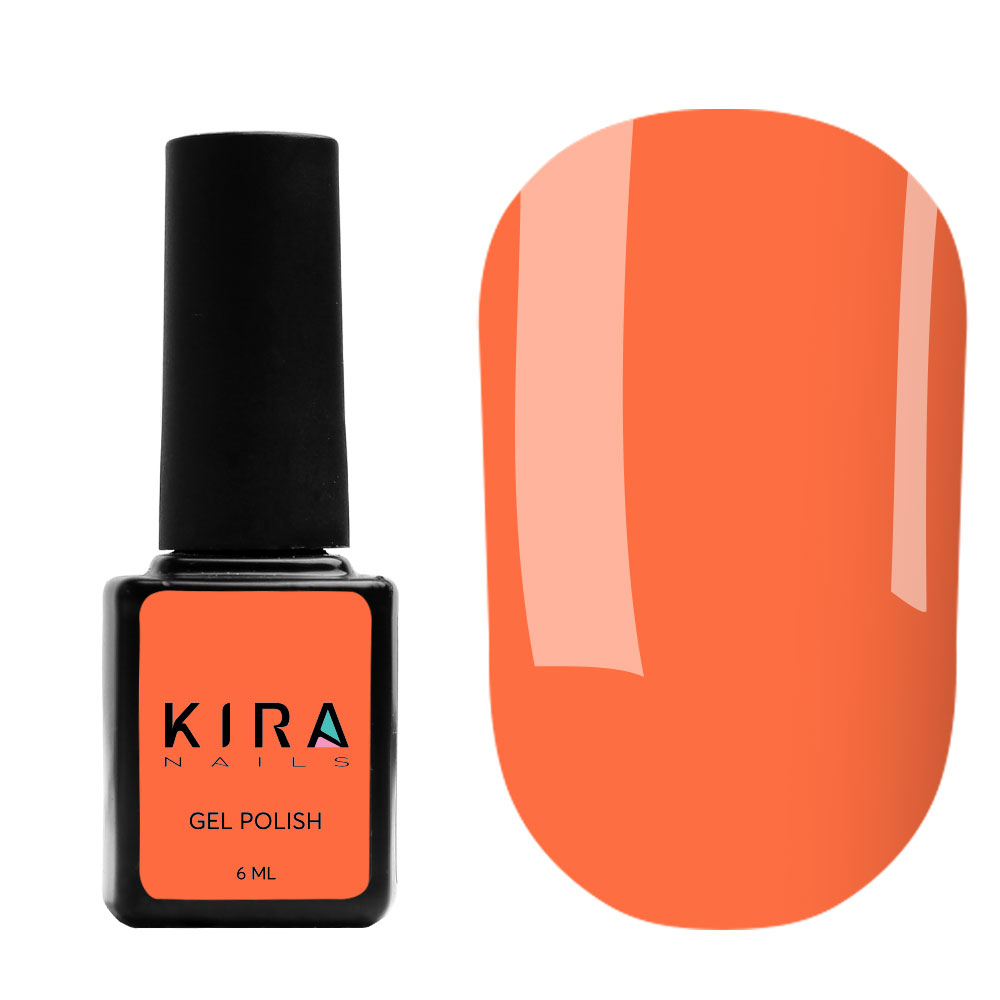 Kira Nails gel-varnish No. 107 (carrot, enamel, neon), 6 ml