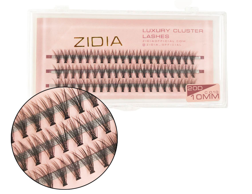 ZIDIA Cluster lashes Вії-пучки 20D C 0,10 (3 стрічки, розмір 10 мм) ZIDIA Cluster lashes Вії-пучки 20D C 0,10 (3 стрічки, розмір 10 мм)
