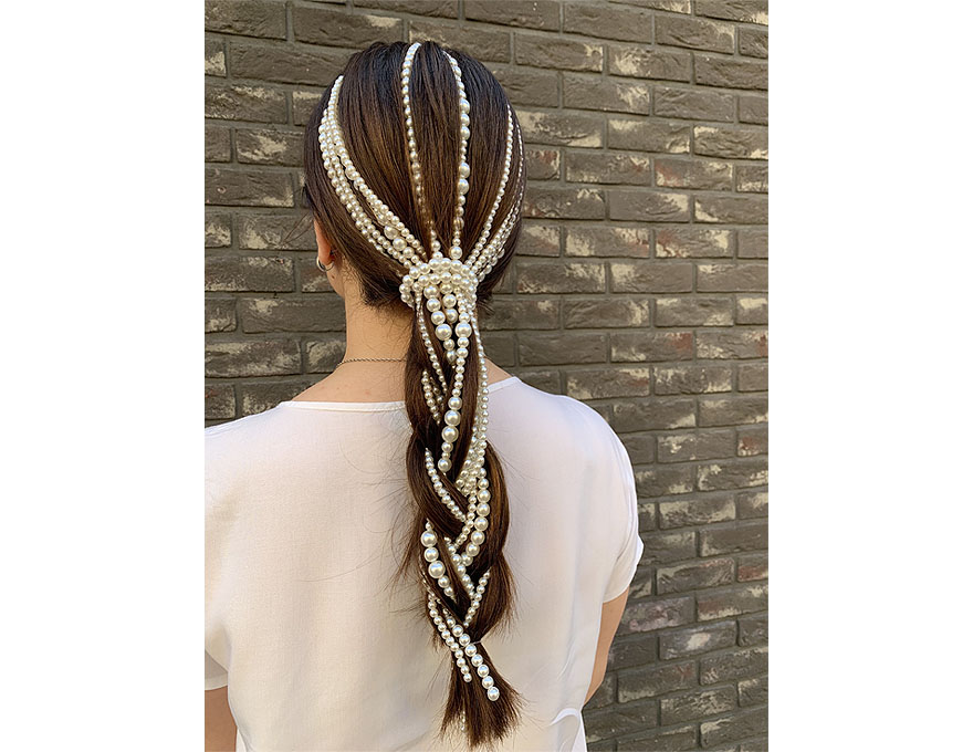 Pearls on a hairpin (4 ribbons) 1120С