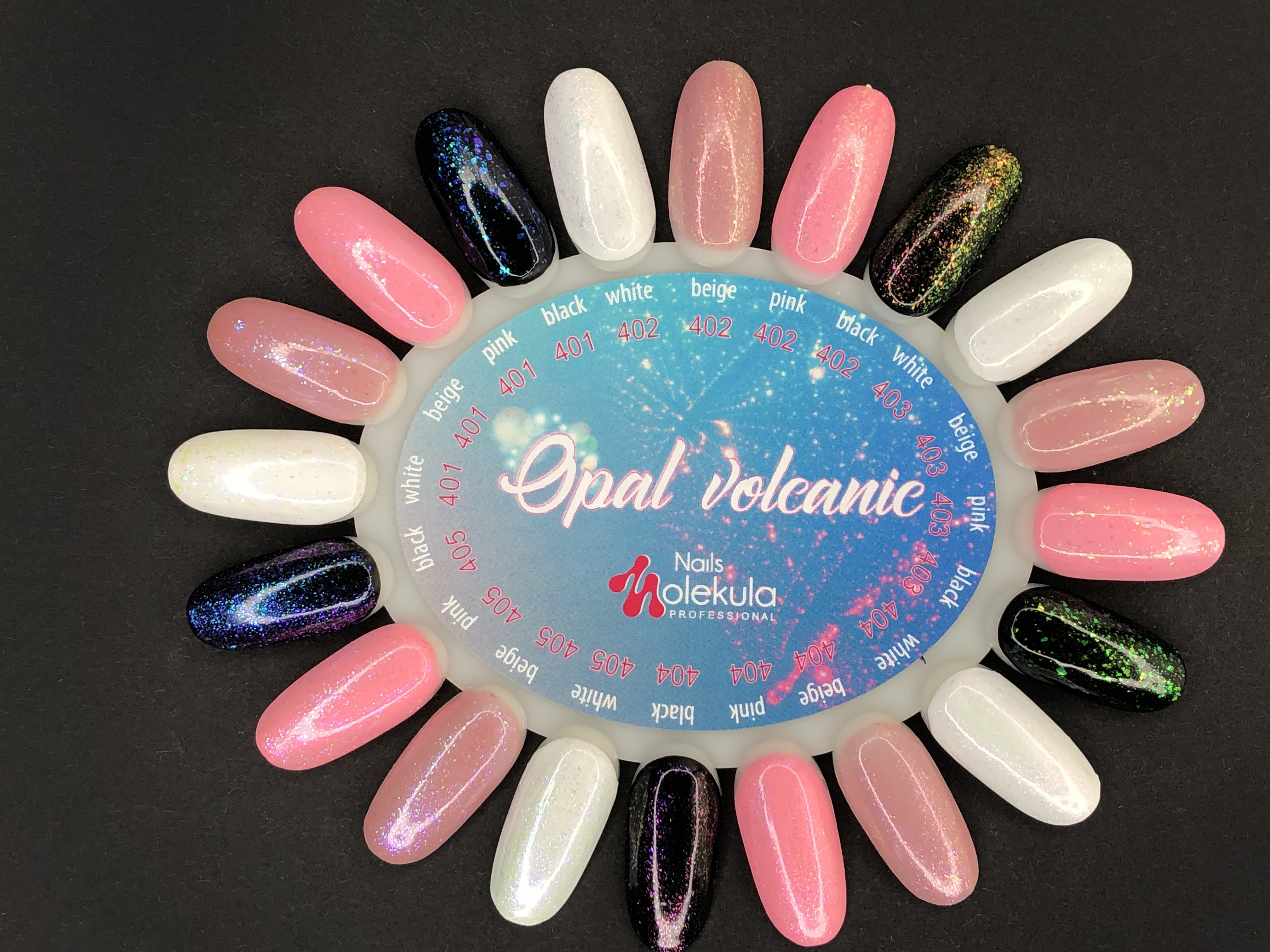 Molekula OPAL Volcanic gel varnish No. 404 (transparent chameleon with pink-yellow and violet-blue sparkles), 6 ml Molekula OPAL Volcanic gel varnish No. 404 (transparent chameleon with pink-yellow and violet-blue sparkles), 6 ml