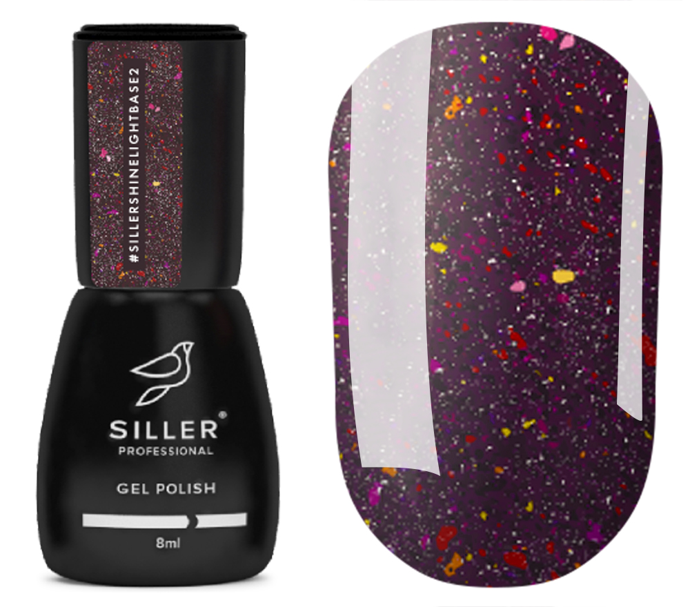 Siller Reflective Nail Base Shine Light Base No. 02 (purple), 8 ml