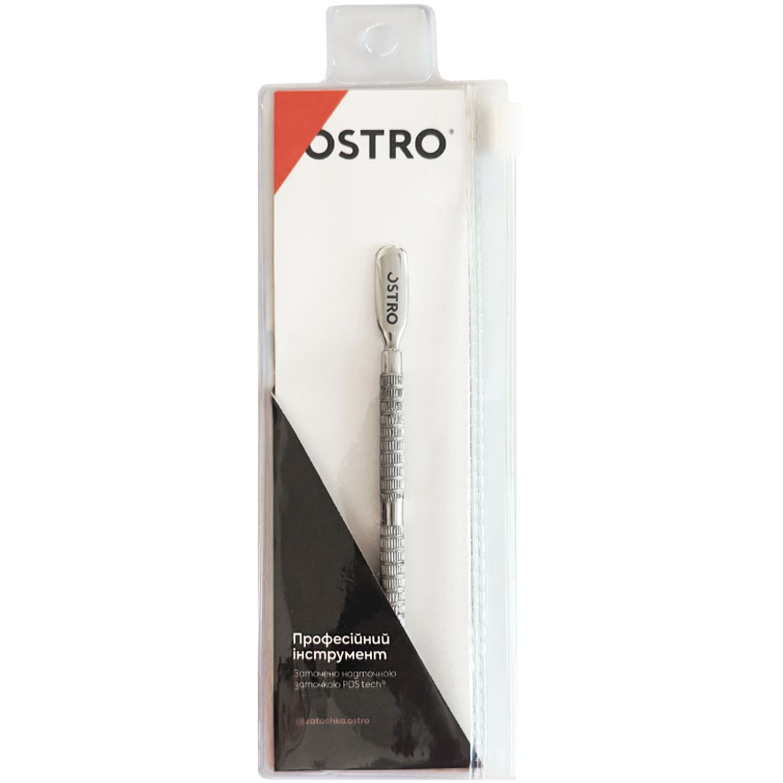 OSTRO double-sided manicure scapula, standard (hatchet-scapula)