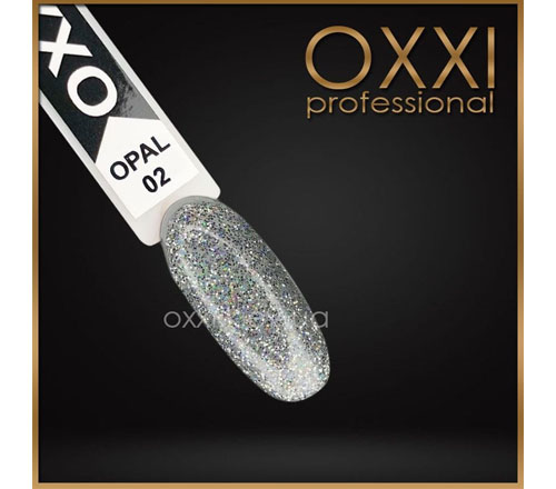Гель-лак OXXI Professional Opal №02 (серебренный с разноцветными блестками), 10 мл