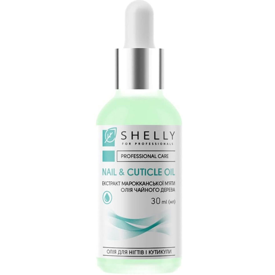 Shelly Nail and Cuticle Oil with Moroccan Mint Extract and Tea Tree Oil, 30 ml