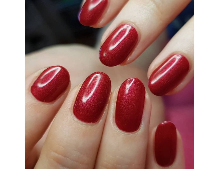 CND Гель-лак для нігтів Shellac Red Baroness (бургунд перламутровий), 7,3 мл