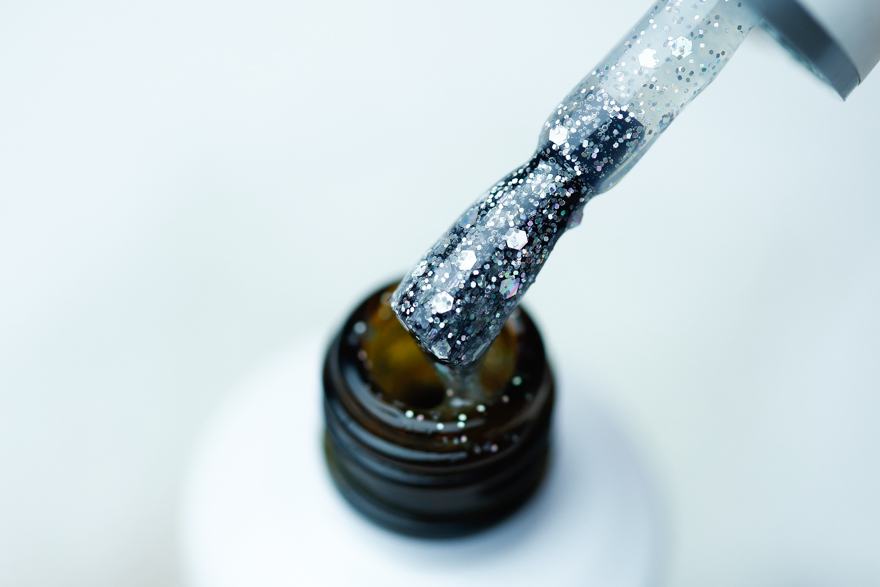 Atica Luminosity GPM121 gel-varnish (transparent with holographic glitter and micro-glitter), 7.5 ml