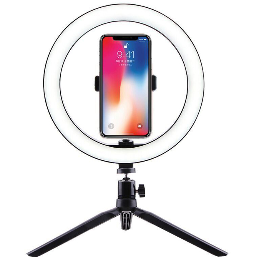 LED ring with phone holder
