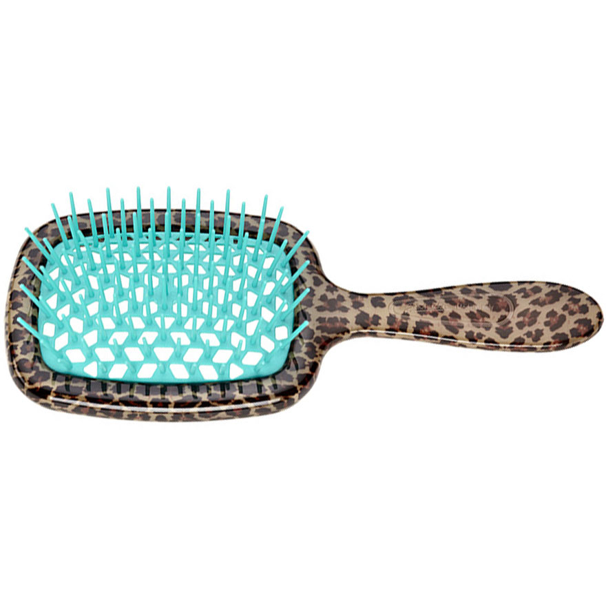 Janeke Superbrush Leopard Blue Hairbrush