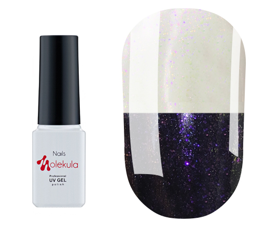 Molekula OPAL Volcanic gel varnish No. 404 (transparent chameleon with pink-yellow and violet-blue sparkles), 6 ml Molekula OPAL Volcanic gel varnish No. 404 (transparent chameleon with pink-yellow and violet-blue sparkles), 6 ml