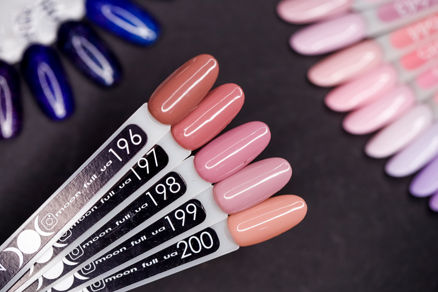 Гель-лак MOON FULL color Gel polish №199 (приглушений сіро-рожевий, емаль), 8 мл