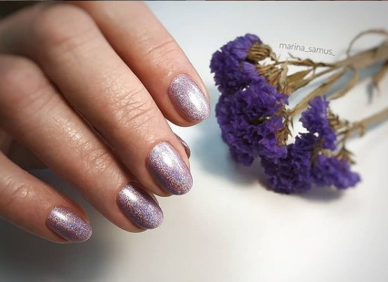 Molekula HOLOGRAPHIC gel varnish No. 555 (lilac with holographic microgloss), 6 ml