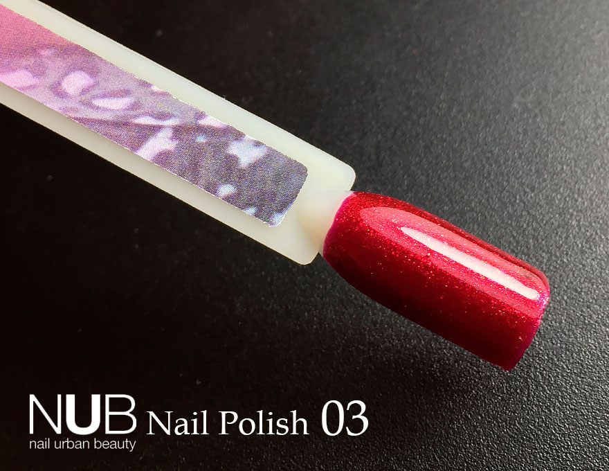 NUB 003 Everning Chic nail polish (intense raspberry red, micro-shine), 14 ml