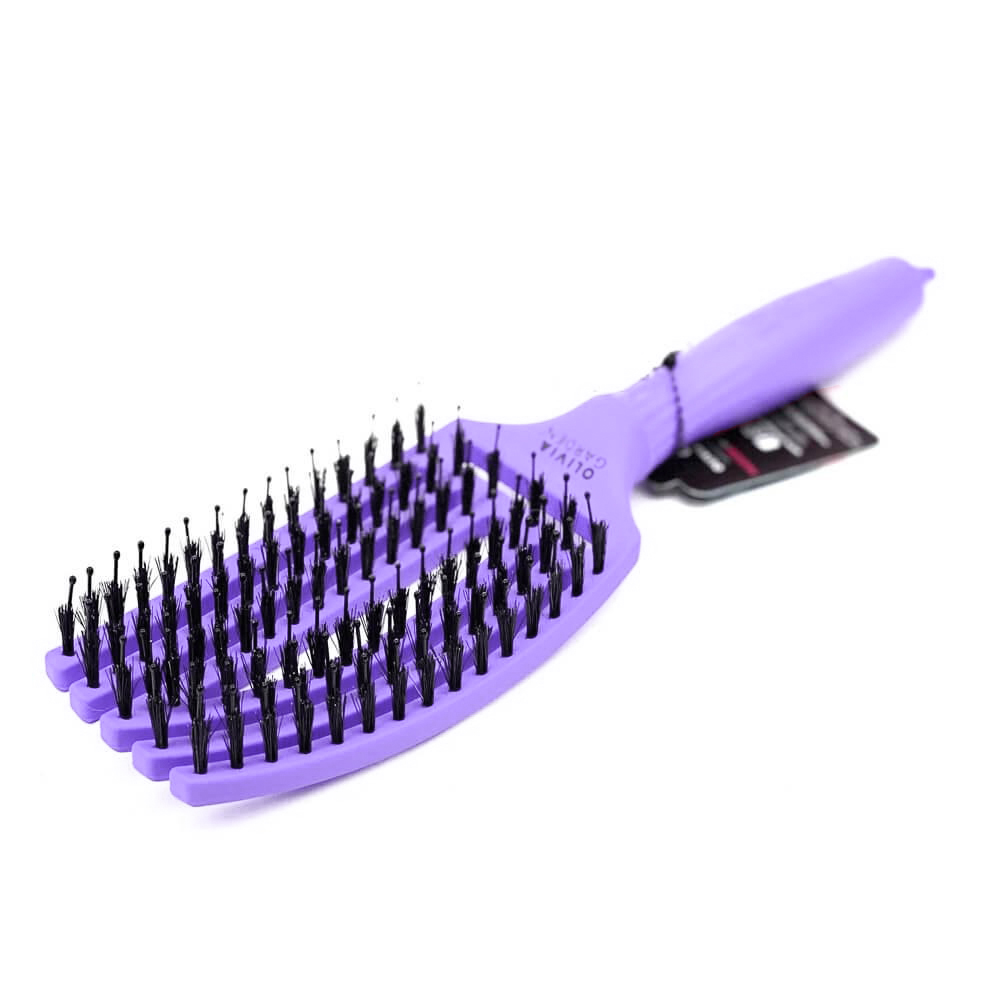 Olivia Garden Щетка массажная с натуральной щетиной Finger Brush Combo Medium Tropical Lavander