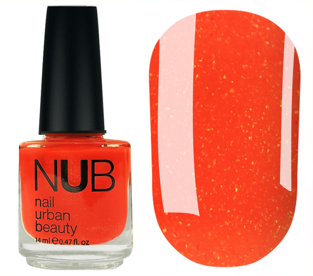 Nail polish NUB 095 (orange with microglitter, neon), 14 ml
