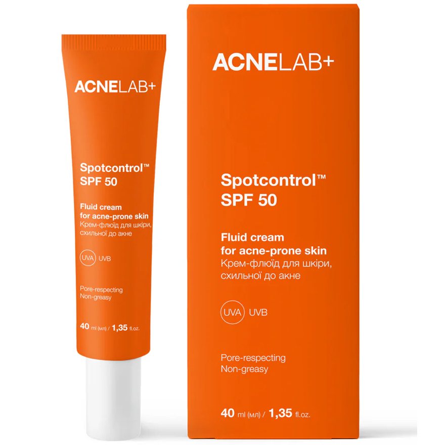 ACNELAB+ Крем-флюїд для шкіри, схильної до акне Spotcontrol SPF 50 Fluid cream for acne-prone skin, 40 мл
