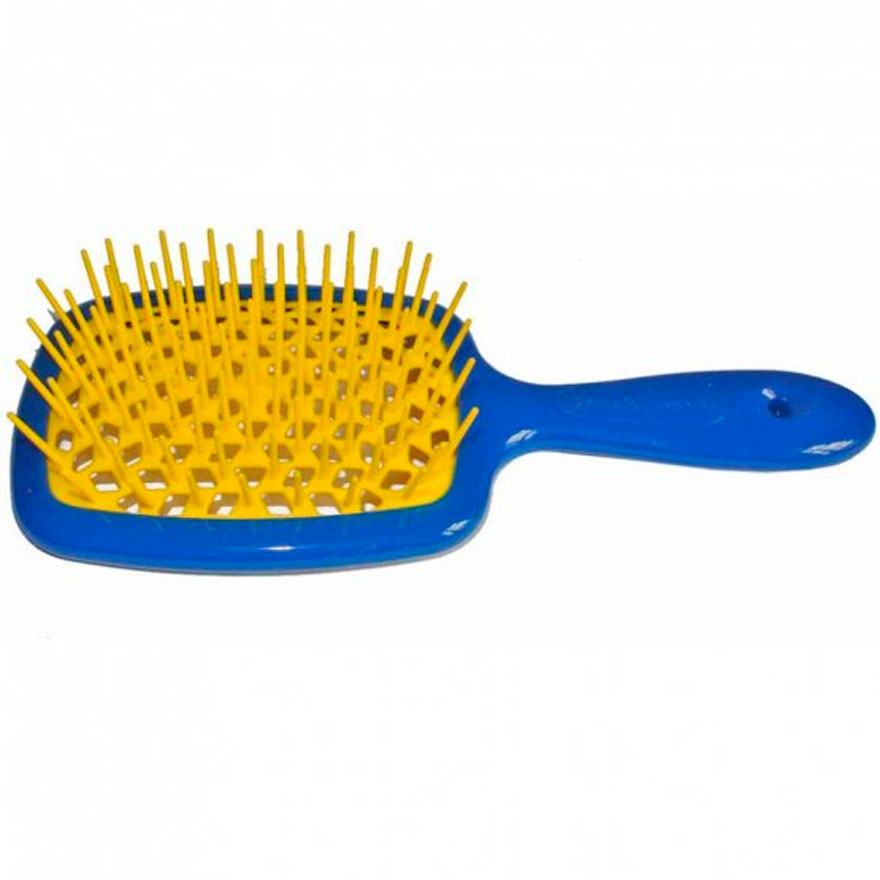 Janeke Superbrush Hair Brush Blue & Yellow
