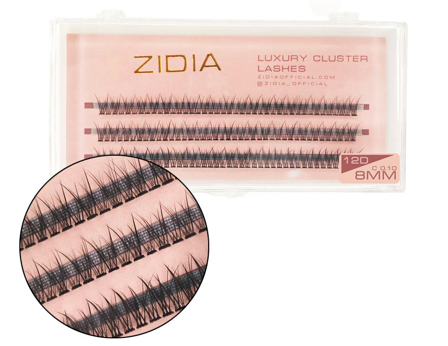 ZIDIA Cluster lashes fish tail 12D C 0.10 (3 bands, size 8mm)