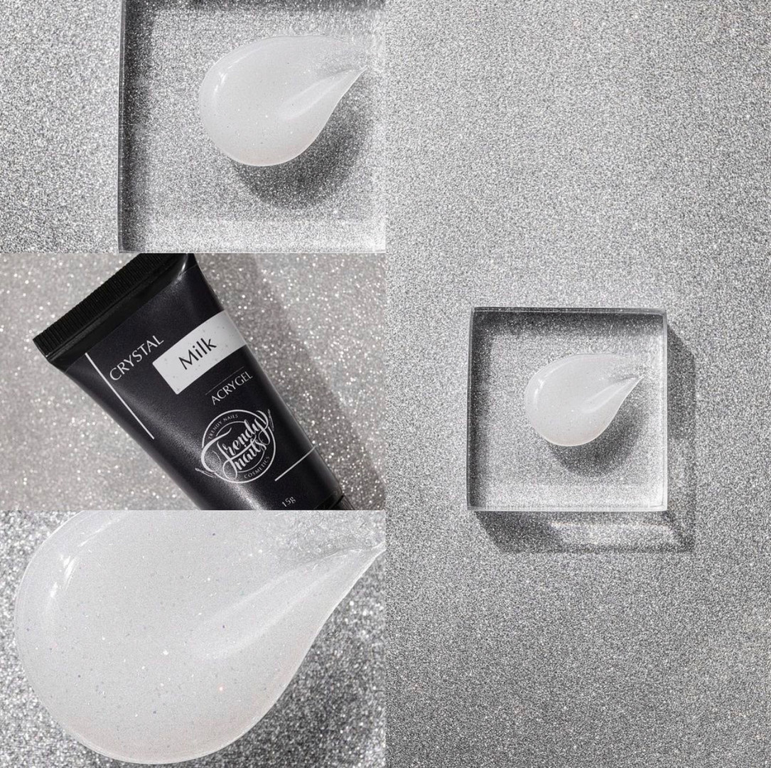 Trendy Nails Acrygel Crystal Milk (молочный с микроблеском), 15 г