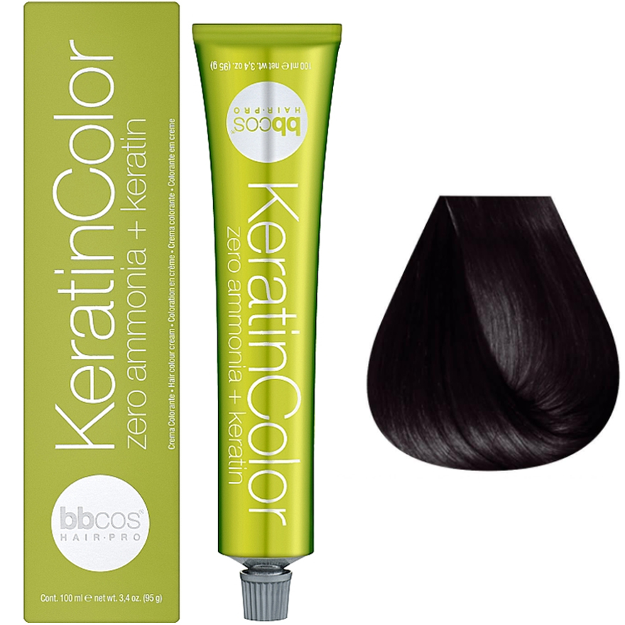 Bbcos Keratin Color Cream hair dye 1/0 black, 100 ml