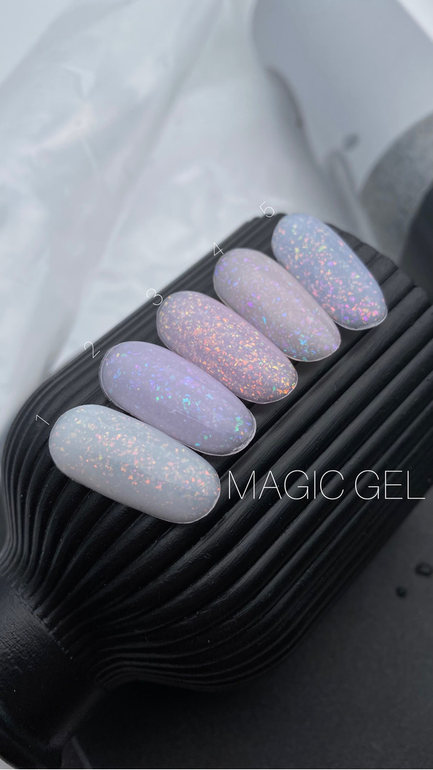 SAGA professional Builder Gel magic 4 (beige with multicolored gold leaf), 15 ml