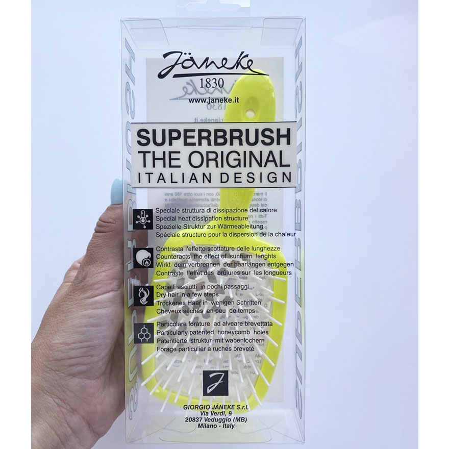 Janeke Superbrush Гребінець для волосся Жовтий з Білим