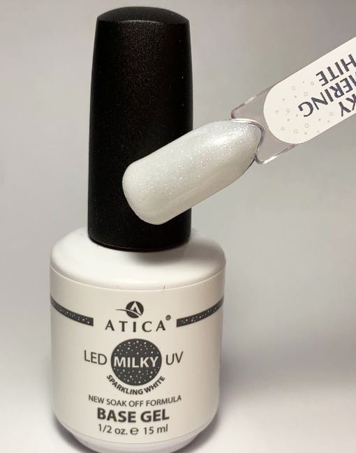 Atica Nail base Base Gel Milky Sparkling White, 30 ml