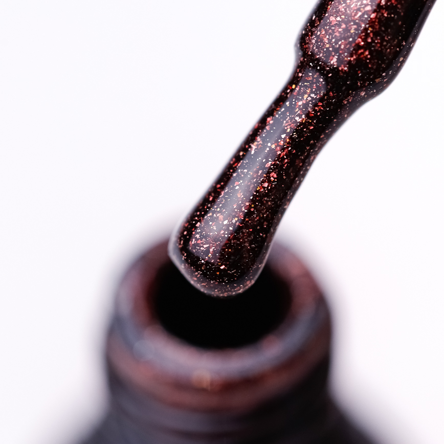 Siller gel varnish No. 110A (chocolate, glitter), 8 ml
