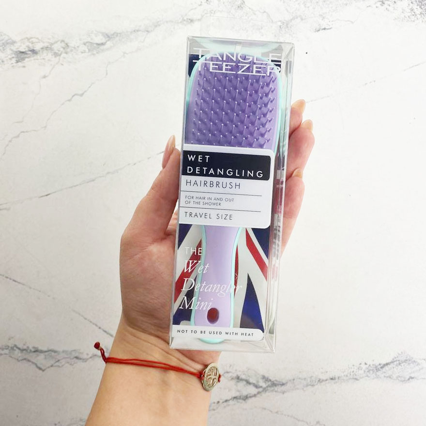 Tangle Teezer Hair Brush The Wet Detangler Mini Wisteria Leaf
