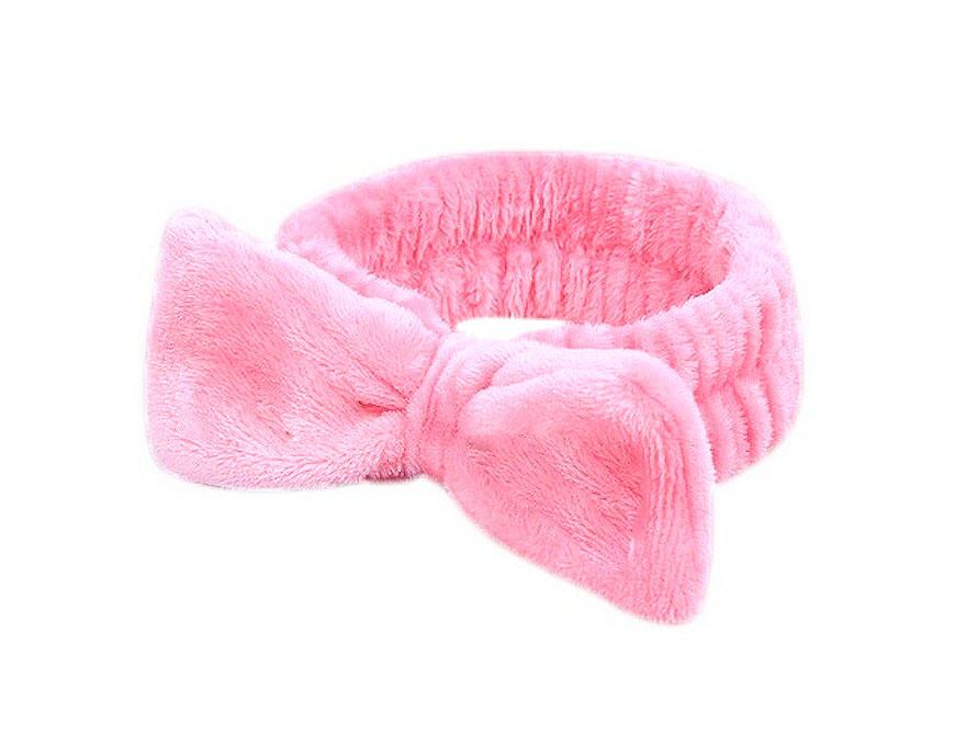 Cosmetic hair band, big bow, pink