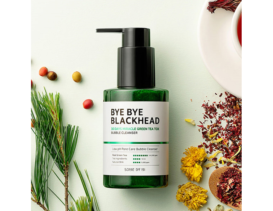 SOME BY MI Bye Bye Blackhead 30 Days Miracle Green TeaTox Bubble Cleanser Маска-пінка від чорних цяток, 120 г