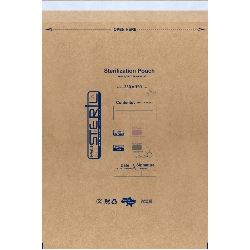 ProSteril Air sterilization kraft bags, transparent 75x150 mm, 100 pcs/pack