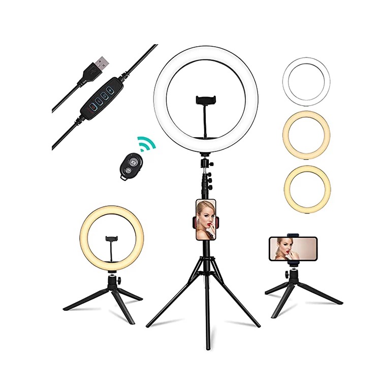LED ring with phone holder