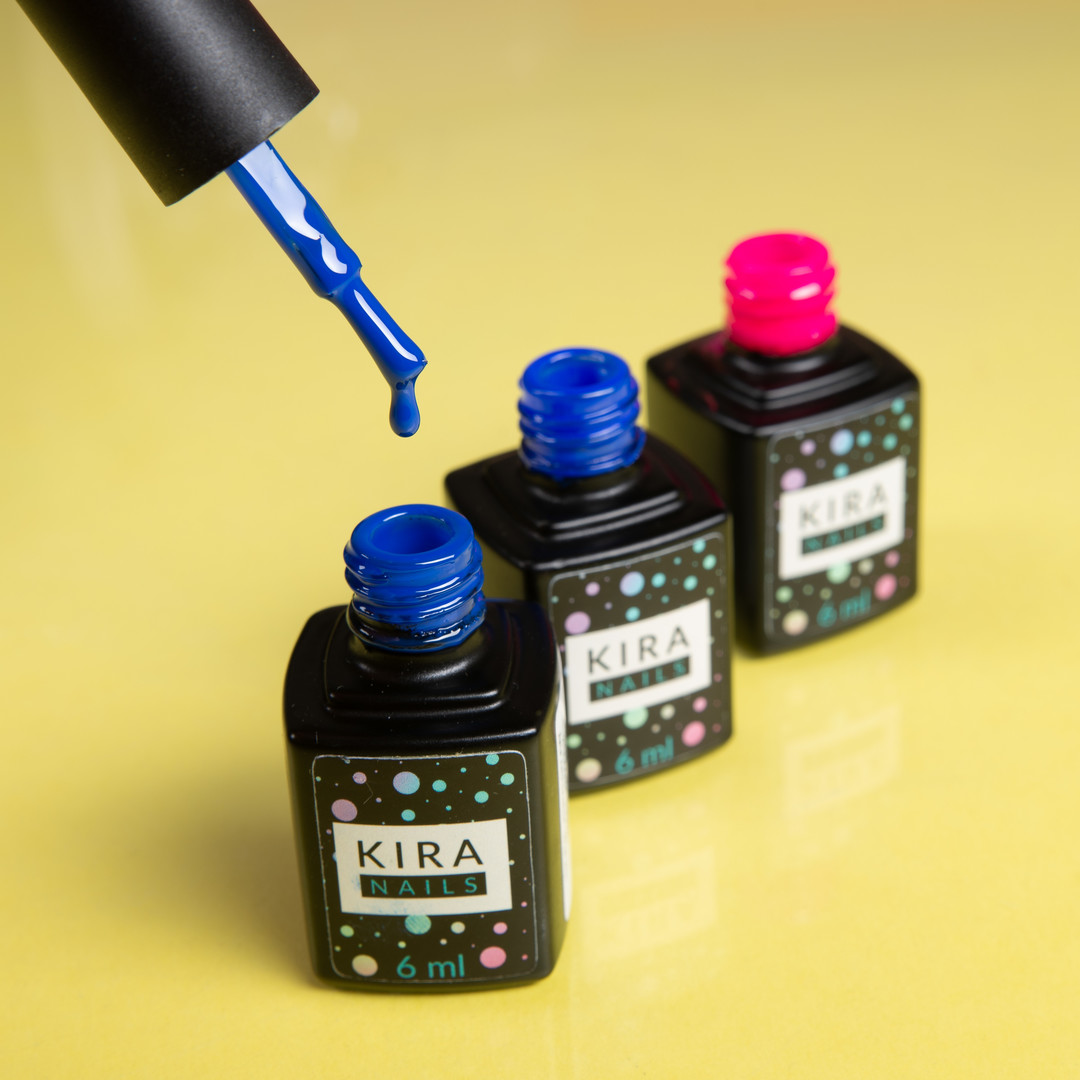 Kira Nails gel varnish No. 189 (electric blue, enamel), 6 ml