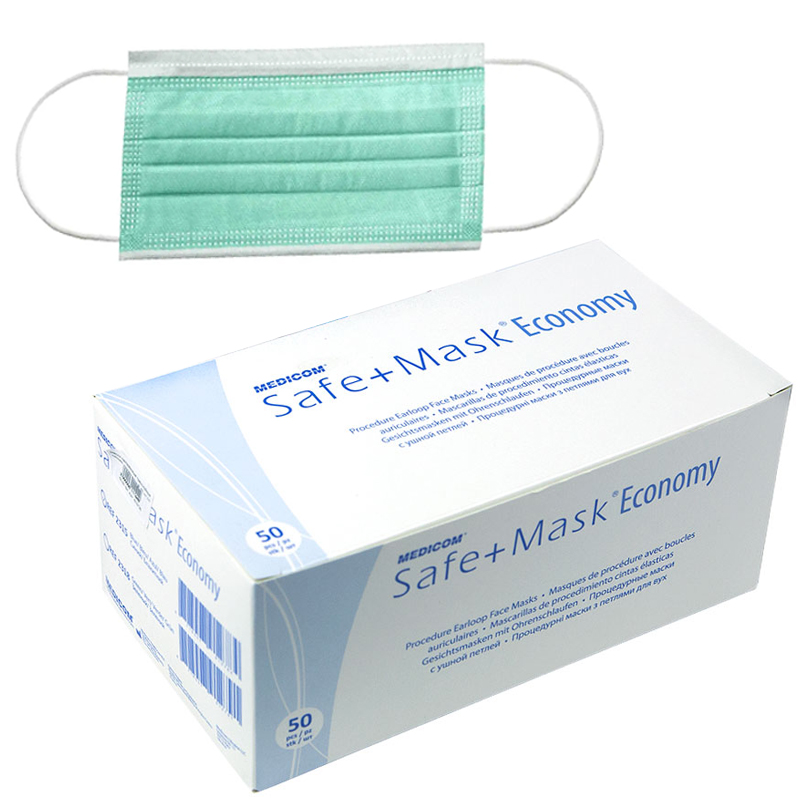 Medicom Маска трехслойная Green, 50 шт/уп