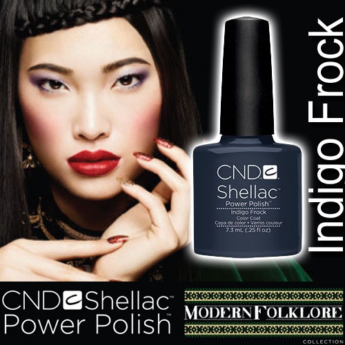 Гель-лак CND Shellac Indigo Frock (темний сіро-блакитний з ледве-помітним мікроблиском), 7,3 мл