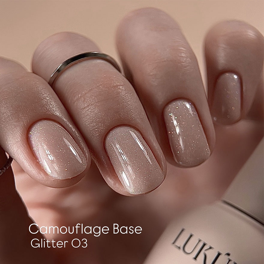 Lukum База для ногтей Glitter cover base 03, 30 мл