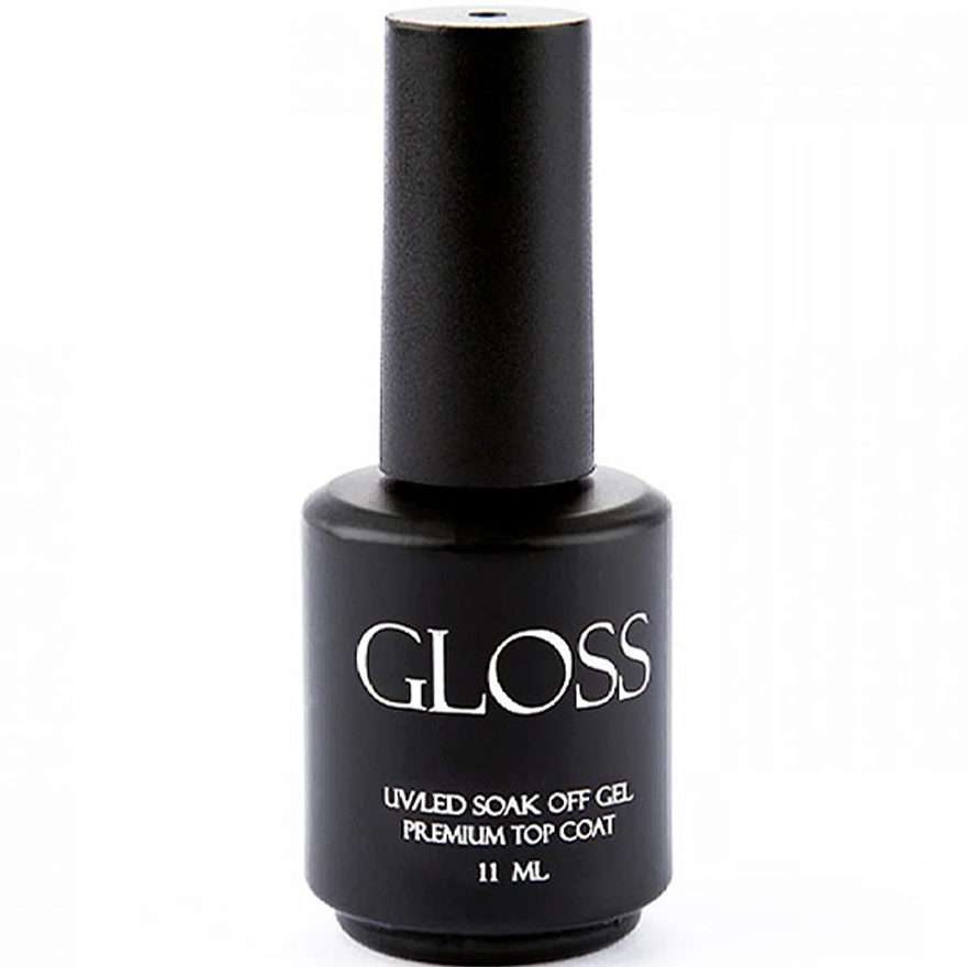 Gloss Premium Top Coat - rubber top coat for gel polish (thick consistency), 11 ml